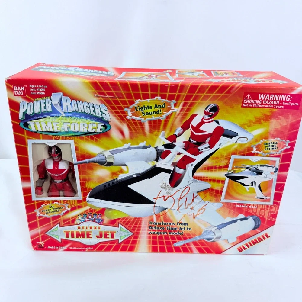 Bandai Power Rangers Time Force Deluxe Time Jet Red Ranger Signed Jason Faunt